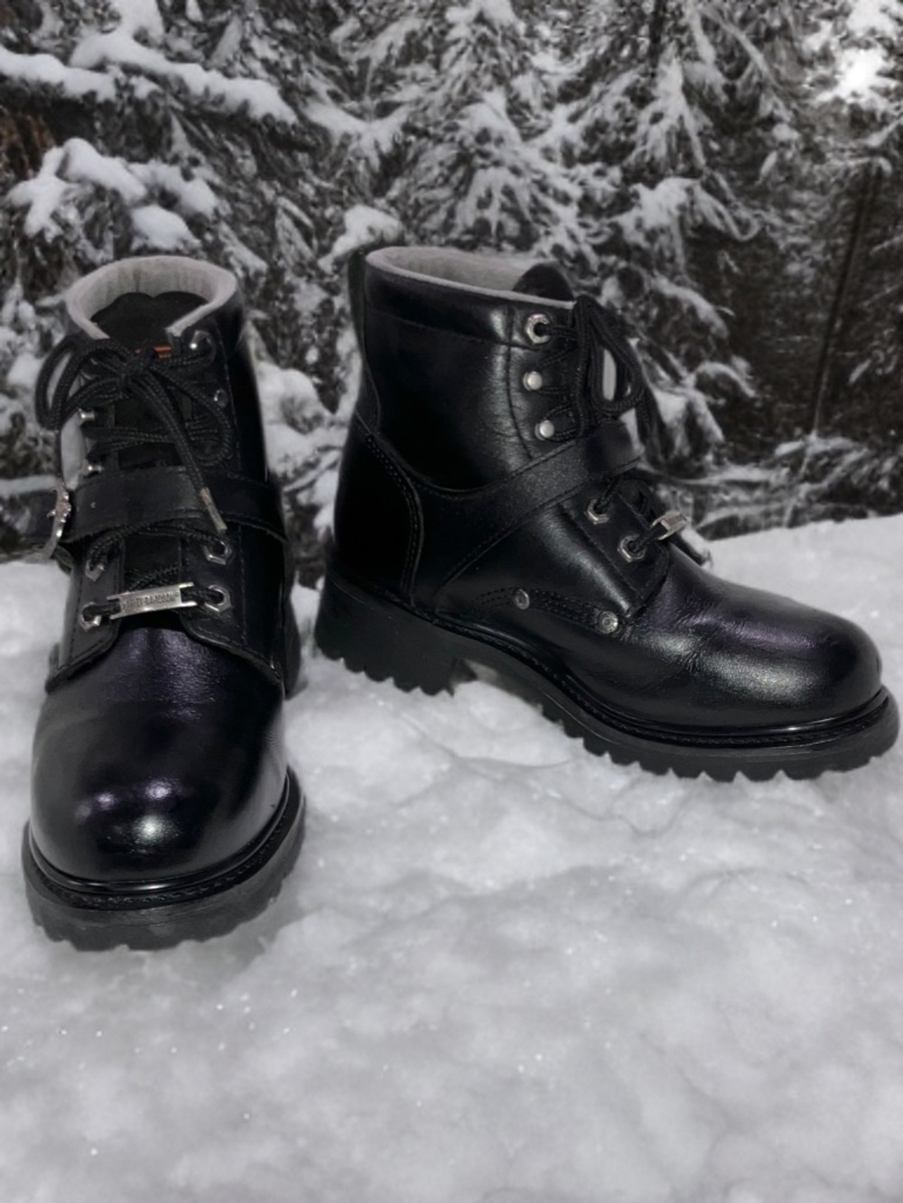 Harley Davidson 81024 Lace Up Buckle Motorcycle Riding Boots Women's Size 8